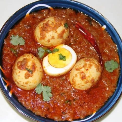 Tomato Curry with Hard Boiled Eggs