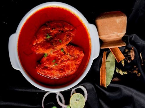 Fish in Tomato Gravy and Green Mango 1 Fish in Tomato Gravy and Green Mango