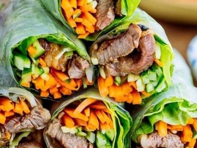 Vietnamese Roast Pork Salad Wraps