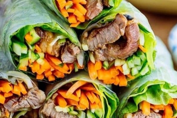 Vietnamese Roast Pork Salad Wraps