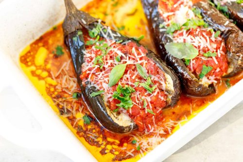 Oven Baked Meat Stuffed Brinjals 1 Oven Baked Meat Stuffed Brinjals