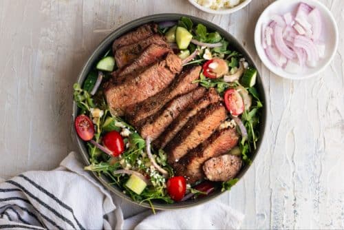 Spice crusted Steak with Cucumber Salad 1 Spice crusted Steak with Cucumber Salad
