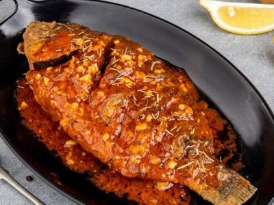 Stuffed Fish with Almond Sauce