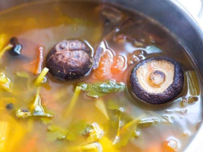 Mushrooms cooked in Vegetable Stock