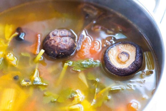 Mushrooms cooked in Vegetable Stock