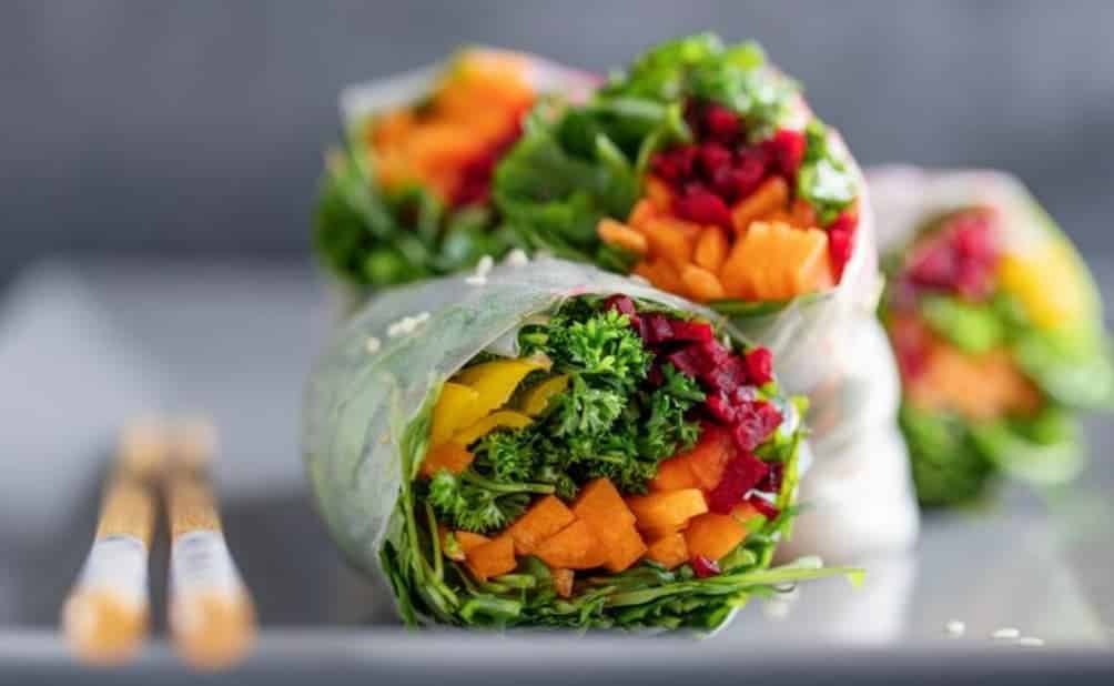 Rainbow Veggie Wraps with Hummus
