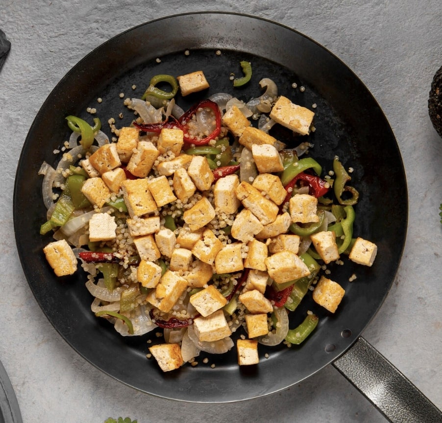 Grilled paneer with quinoa and vegetables