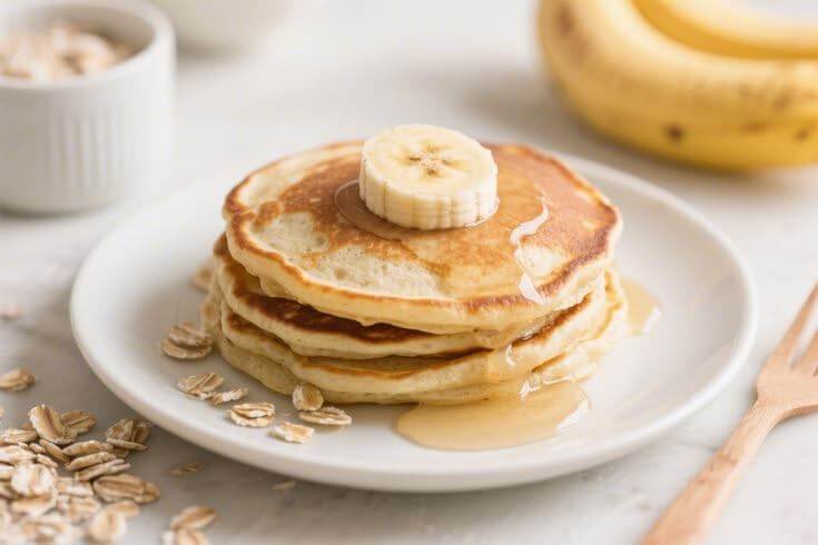 Can we Eat Fruits as Breakfast for a Healthy Start? 12 Healthy Banana Oat Pancakes with Banana Slices for Breakfast