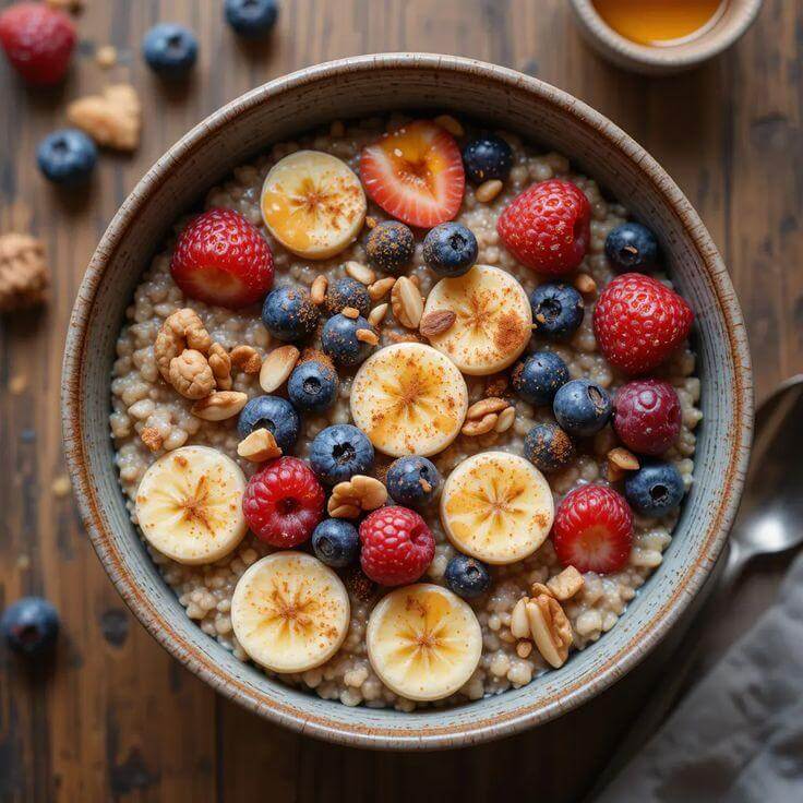 Can we Eat Fruits as Breakfast for a Healthy Start? 7 Healthy Berry Oatmeal Bowl with Fruits and Nuts