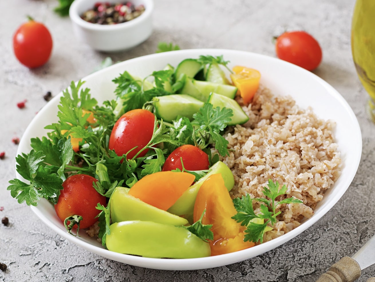 Oats and vegetable pulao ingredients