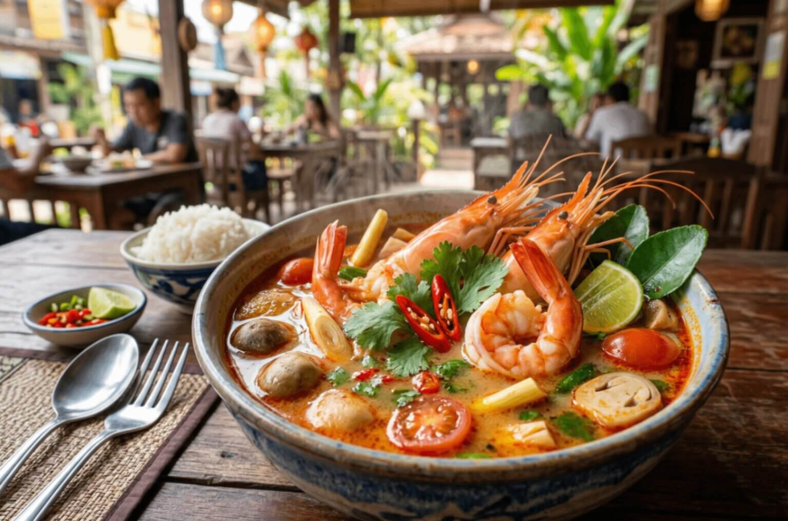 What Are the Best Thai Food Dishes You Must Try? 2 Tom Yum Goong Thai Spicy Sour Shrimp Soup with Lemongrass and Lime