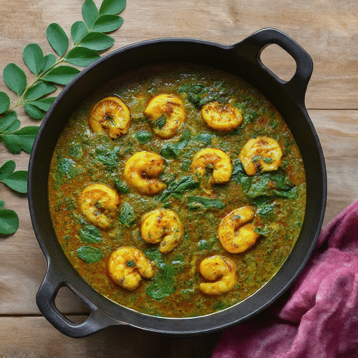 Prawn Curry with Moringa Leaves