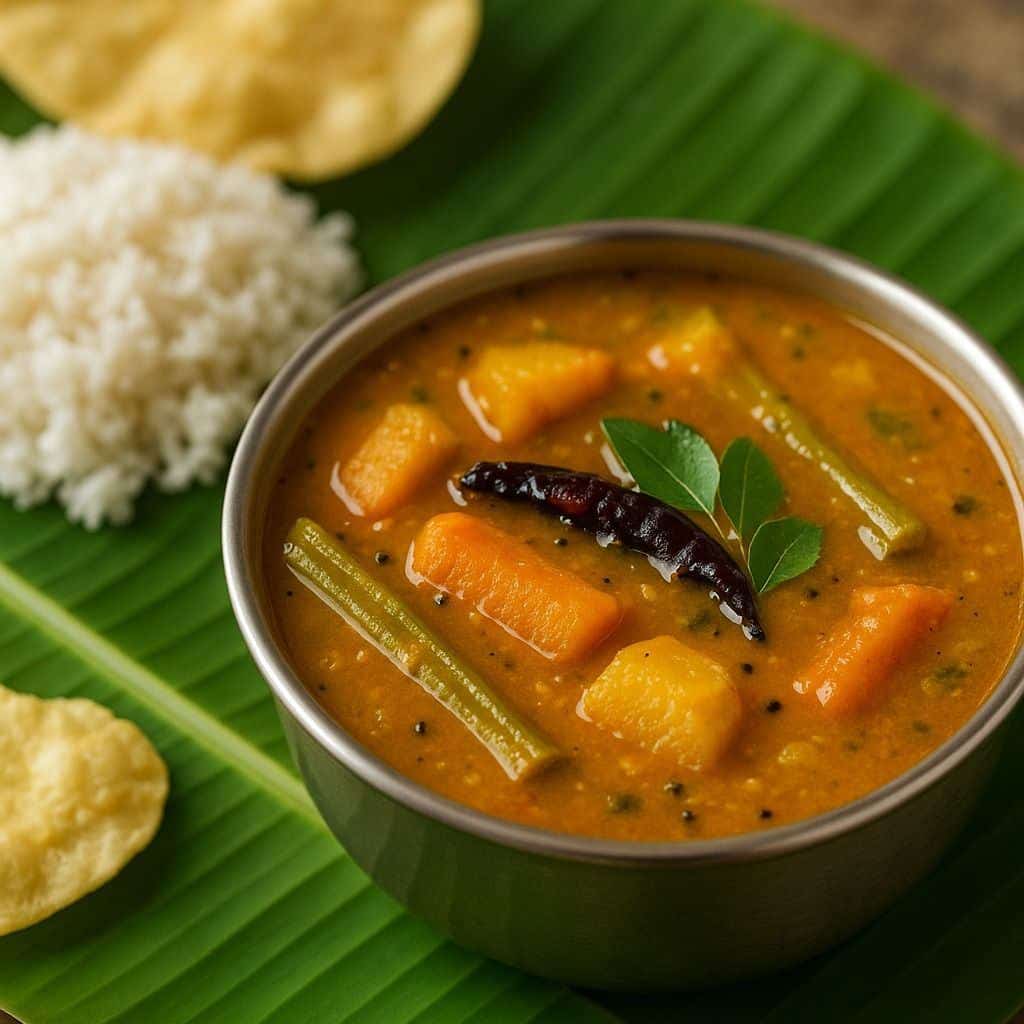Where Can You Find the Best South Indian Food? 3 South Indian sambar with vegetables served in a bowl