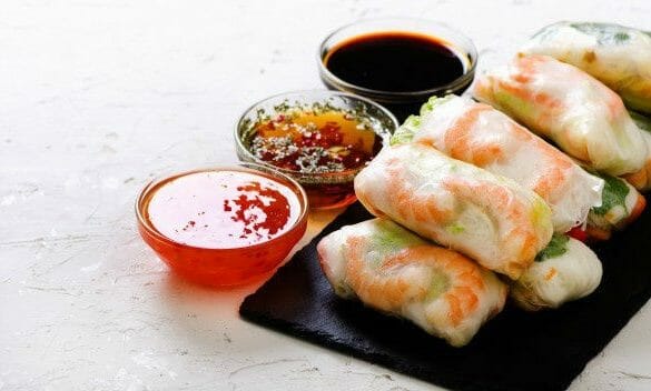 Chicken and Mango Rice Paper Rolls