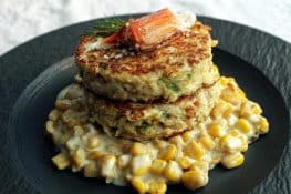 Crab Cakes with Corn Puree