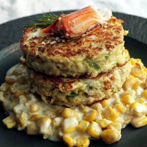 Crab Cakes with Corn Puree