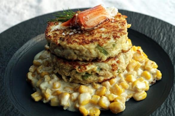 Crab Cakes with Corn Puree