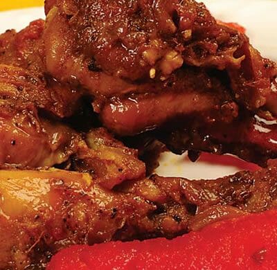 Fried Chicken Legs with Watermelon