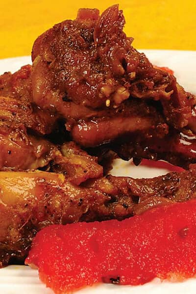 Fried Chicken Legs with Watermelon