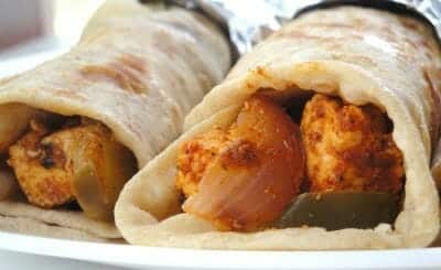 egg paneer chapati roll