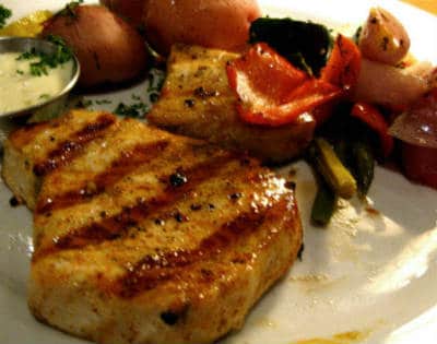 grilled fish steak