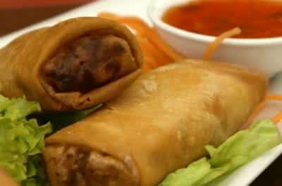 salmon spring rolls