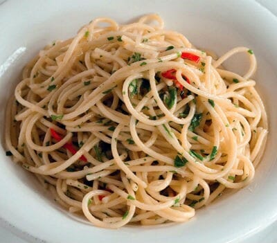 spaghetti garlic chilli