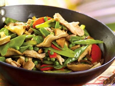 stir fried chicken mushrooms