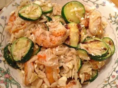 Greek Shrimp with Zucchini and Cheese