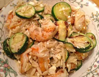 Greek Shrimp with Zucchini and Cheese