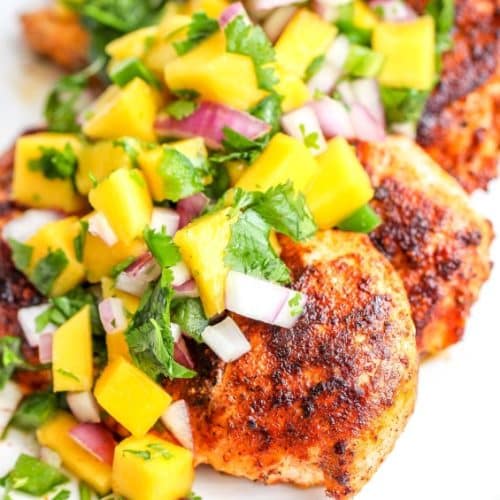 Green Chicken with Mango Salsa