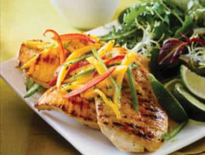 Green Chicken with Mango Salsa