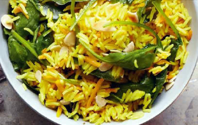 Carrot and Spinach Pulao