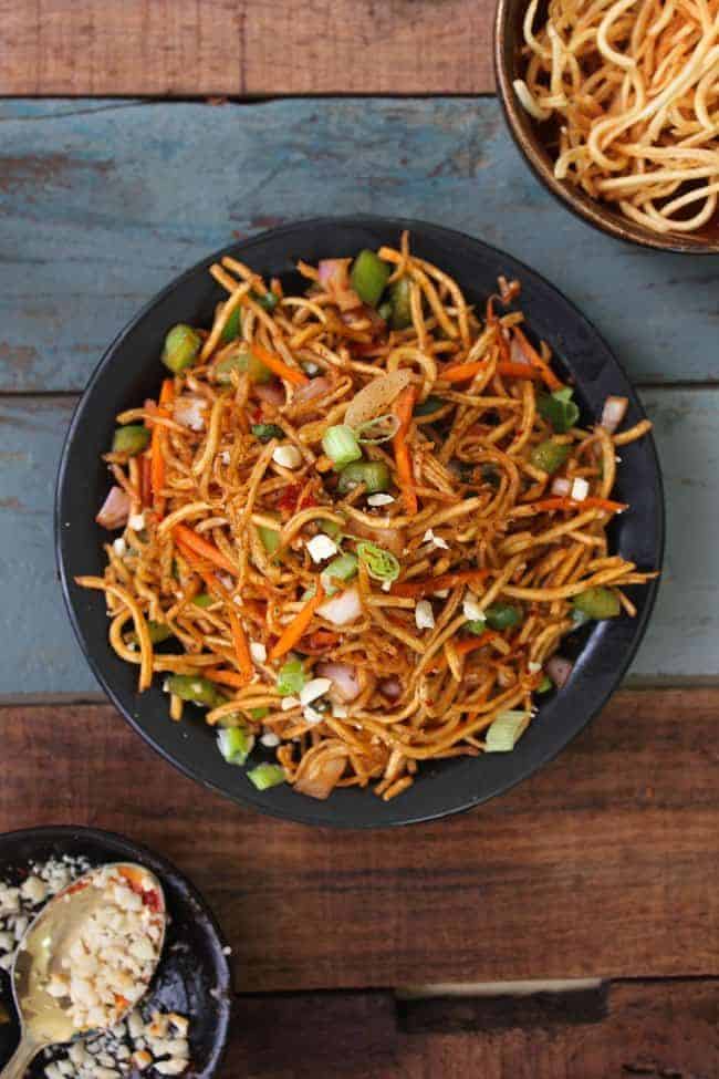 Crispy Chinese Noodles Chaat 1 Crispy Chinese Noodles Chaat