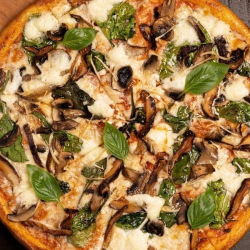 Mushroom and Spinach Pizza
