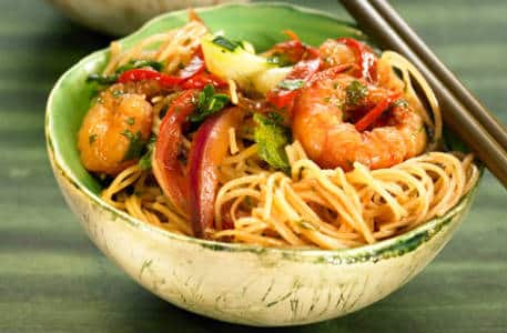 Rice Noodles with Prawns