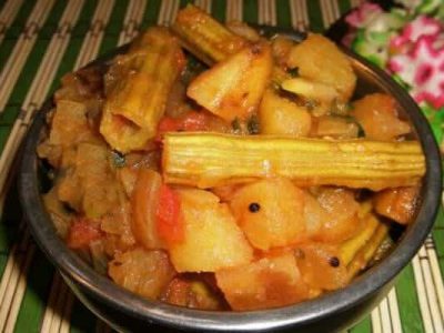 Drumstick Potato Peas Masala