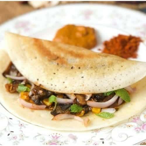 Mushroom Masala Dosa