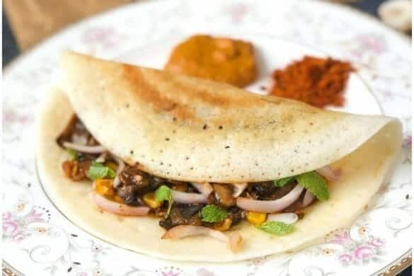 Mushroom Masala Dosa