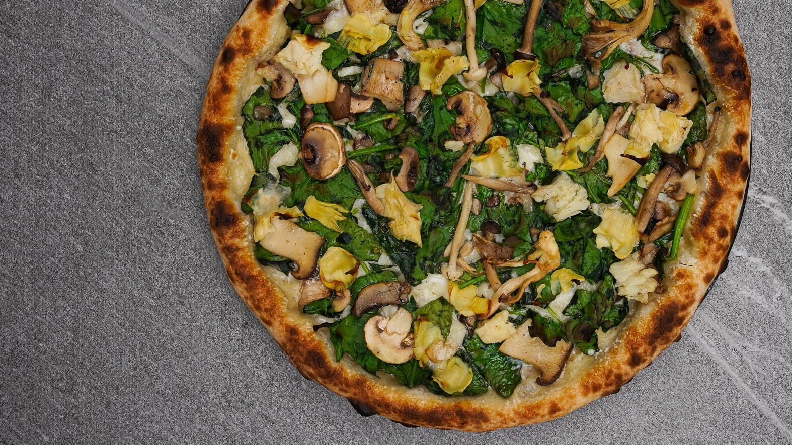 Spinach and Mushroom Pizza