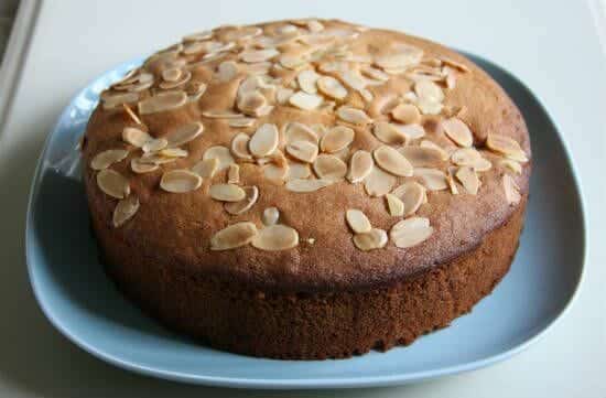 Eggless Almond Cherry Cake