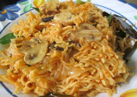 Chettinad Mushroom Biryani