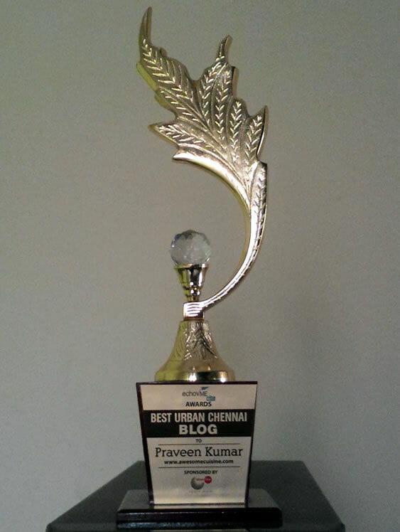 Awesome Cuisine Best Urban Chennai Blog Award