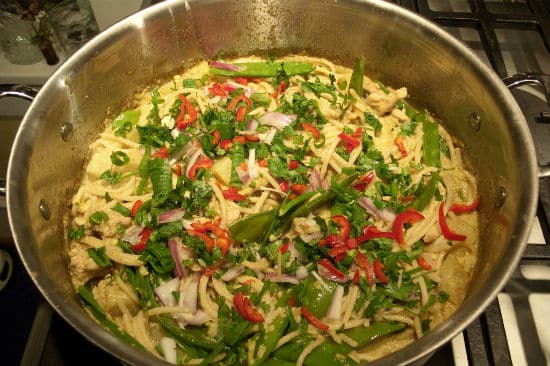 Making of Thai Chicken Curry Noodles