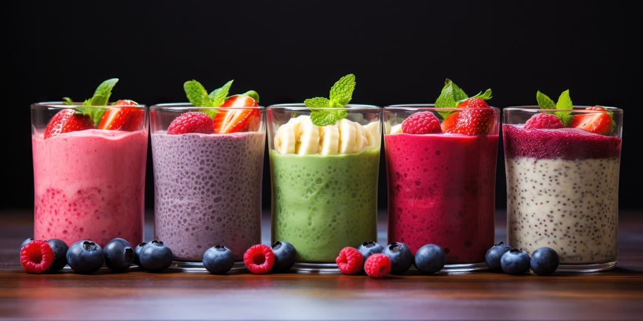 Glasses of smoothies