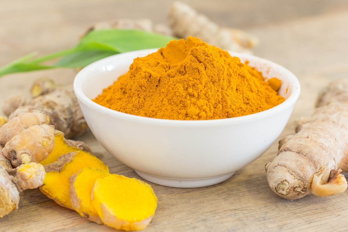 Turmeric powder in a bowl