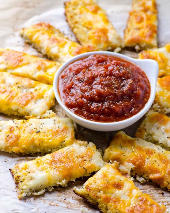 Cheesy Cauliflower Breadsticks