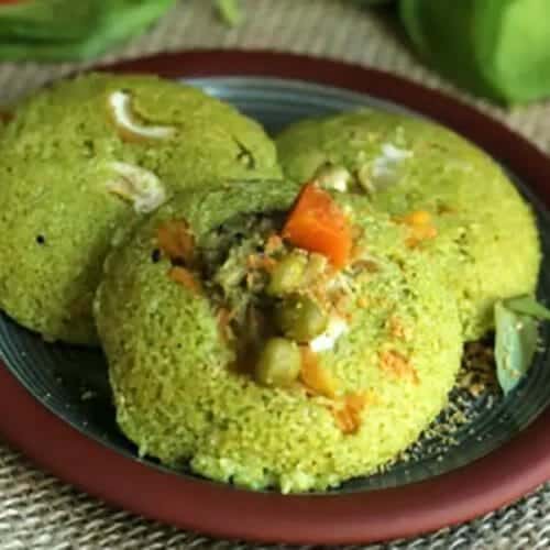 Keerai Rava Idli Spinach Rava Idli