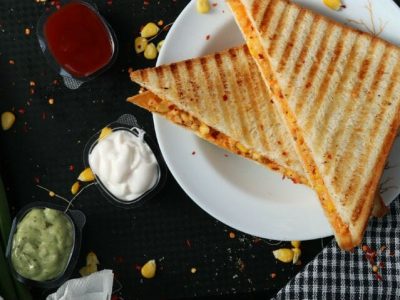 Spicy Mayo and Paneer Sandwich