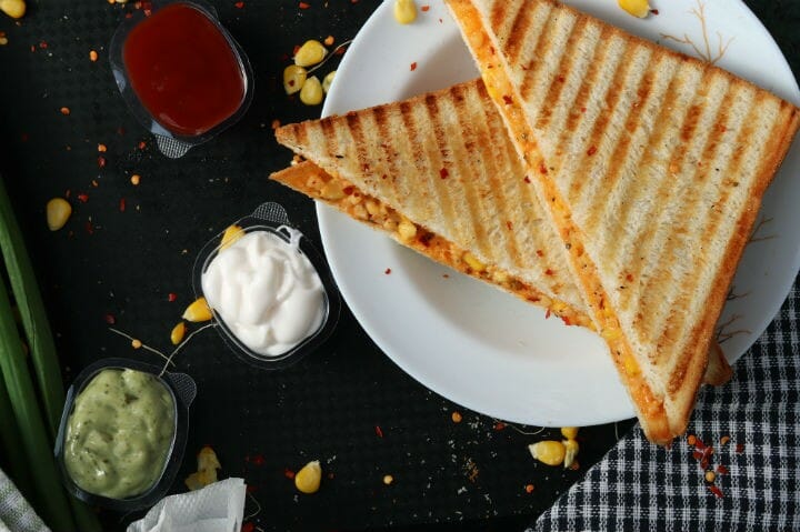 Spicy Mayo and Paneer Sandwich